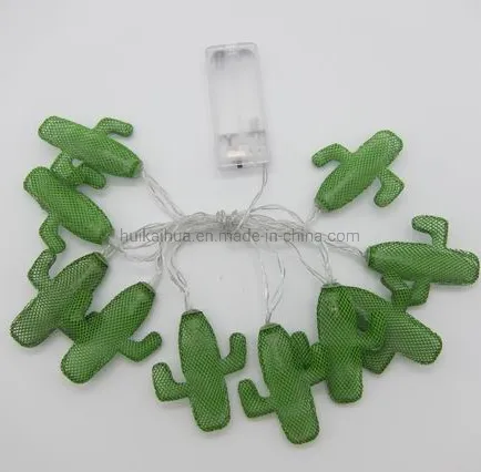 Metall Kaktus Form Outdoor Garten Party Dekoration LED Solar Teig wasserdichte Lichterkette